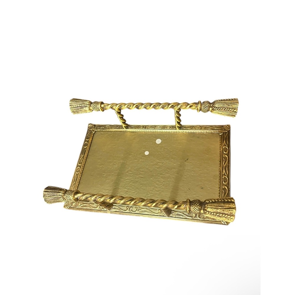 Vintage Gold Vanity Tray Rope Tassel Hollywood Regency Italian Style - Picture 3 of 5